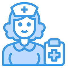 Nurse blue line icon