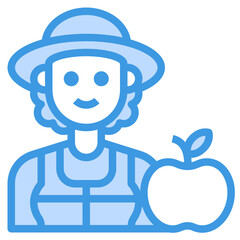 Nutritionist blue line icon