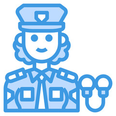 Police blue line icon