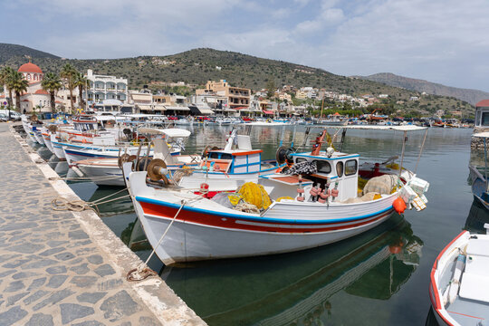 Fishing boats at Elounda. Crete. Greece.