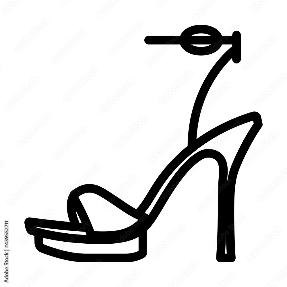 Wall mural woman high heel sandal icon