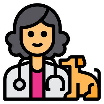 veterinarian with dog cartoon style clip art preview
