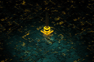 CPU chip isometric view