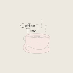 A cup of fresh coffee. coffe time icon logo