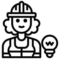 Electrician line icon