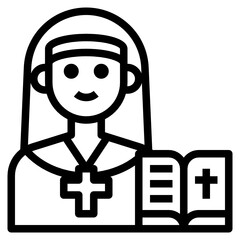 Nun line icon