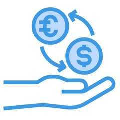 Currency blue line icon