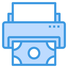 Money blue line icon