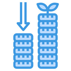 Monney blue line icon