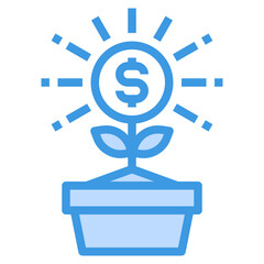 Profit blue line icon