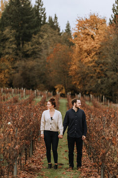 Couple Standing in Vineyards