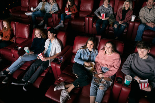 Movies: Crowd Having Good Time Watching Movie In Theater