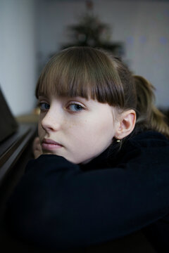 Home  portrait of a beautiful teen girl 
