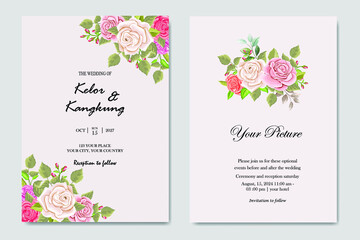 Wedding Invitation frame with rose
