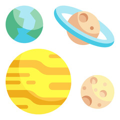 planets flat icon