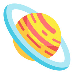 saturn flat icon © Wanicon