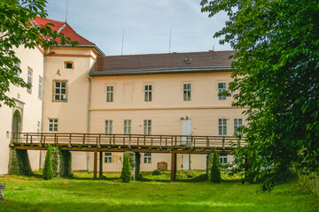 Uzhhorod Castle, inner court with bridge leading to the king's palace 