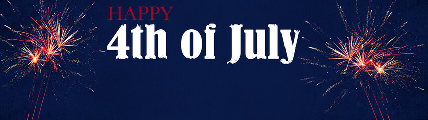 Happy 4th of July - Independence Day USA background banner panorama template greeting card - ...