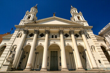 Facade of the Our Lady of the Rosary Cathedral in Parana, Entre Rios province in Argentina, South America