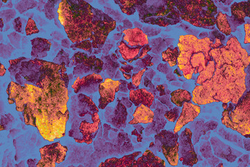 macro of rock patterns, altered colors, Indiana, horizontal