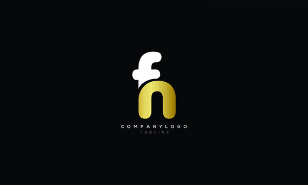 FN NF F AND N Abstract initial monogram letter alphabet logo design
