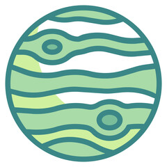 jupiter blue line icon © Wanicon
