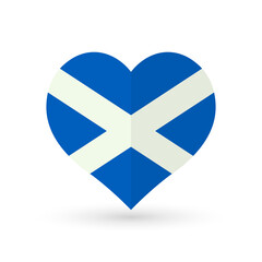 Obraz premium Heart symbol, flag of Scotland, vector illustration