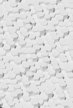 Abstract monochrome hexagons background
