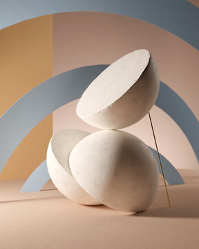 Stone spheres balancing