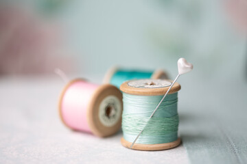 Vintage wooden cotton reels