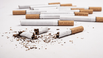 quit smoking concept,nicotine addiction stop smoking.