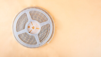 Roll LED Strip Light with copy space.