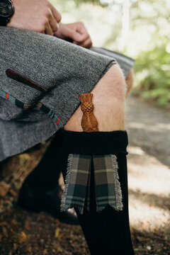 Closeup of Scottish Groom's Sgian-Dubh