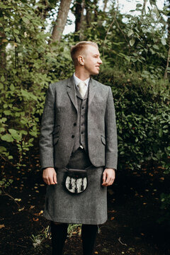 Portrait of Groom in Scottish Wedding Attire