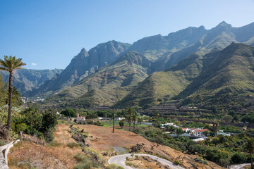 Fototapeta na wymiar Paisaje rural en la zona de Agaete en la isla de Gran Canaria