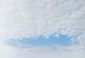 Light Blue sky background with full of clouds