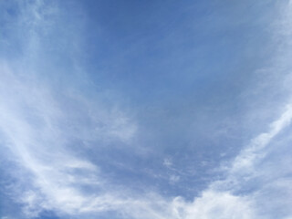 blue sky background with tiny clouds.