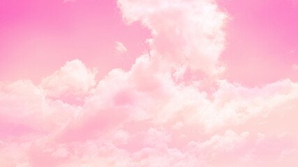Pink sky with white clouds background.