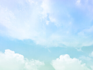 Naklejka na ściany i meble blue sky background with white cloud.Fantasy cloudy sky with pastel gradient color, nature abstract image use for backgroung.