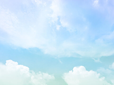 blue sky background with white cloud.Fantasy cloudy sky with pastel gradient color, nature abstract image use for backgroung.