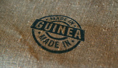 Fototapeta na wymiar Made in Guinea stamp and stamping