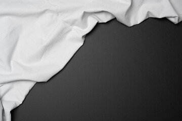Neutral white grey cloth on a large black bacground for flag and graphics overlay and displacement map designs