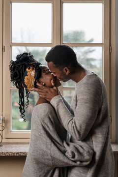 Black Couple Having A Good Time At Home