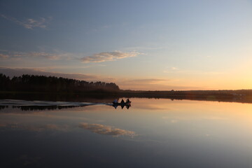 Obraz na płótnie Canvas Jezioro Orle koło Augustowa, zachód słońca