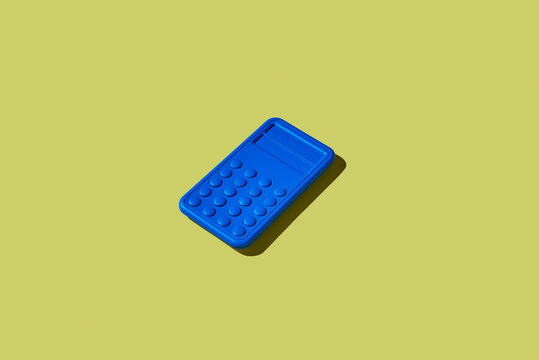blue electronic calculator