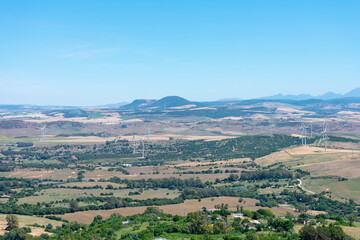 Fototapeta na wymiar fields of the province of Cadiz with windmills, wind farm. Andalusia. Spain. Europe. 
