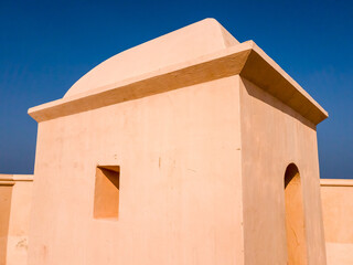 The ramparts of the ancient Fort Dansborg overlooking the sea in the former Danish colony of Tranquebar.