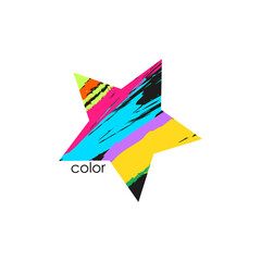 logo color, star with different brush strokes in vibrant colors