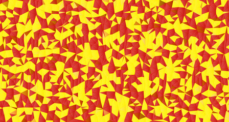 赤と黄の秋の落ち葉のような抽象的なポリゴンのベクターの背景イラスト
