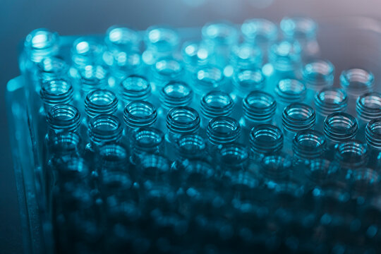 Small empty sample glass tubes